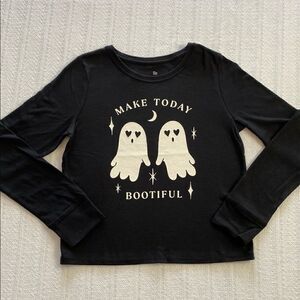 SO Girl’s Large (10-12) “ Make Today Bootiful” Boxy Graphic Halloween Tee